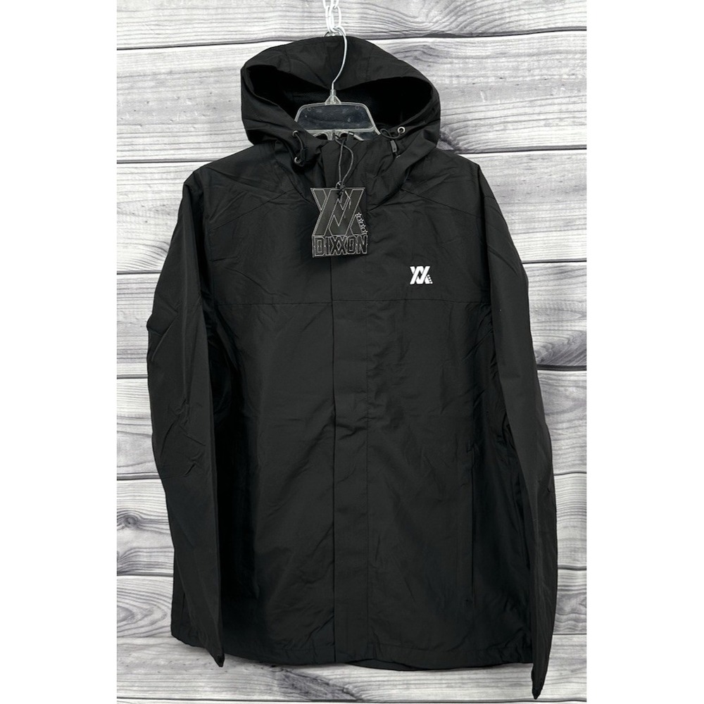 DIXXON FLANNEL CO HOODED WINDBREAKER TECH JACKET  Men's Size‎ Large   BLACK